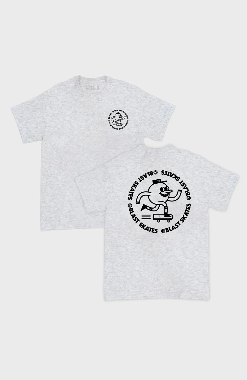 CLASSIC ROUND LOGO T-SHIRT - ASH