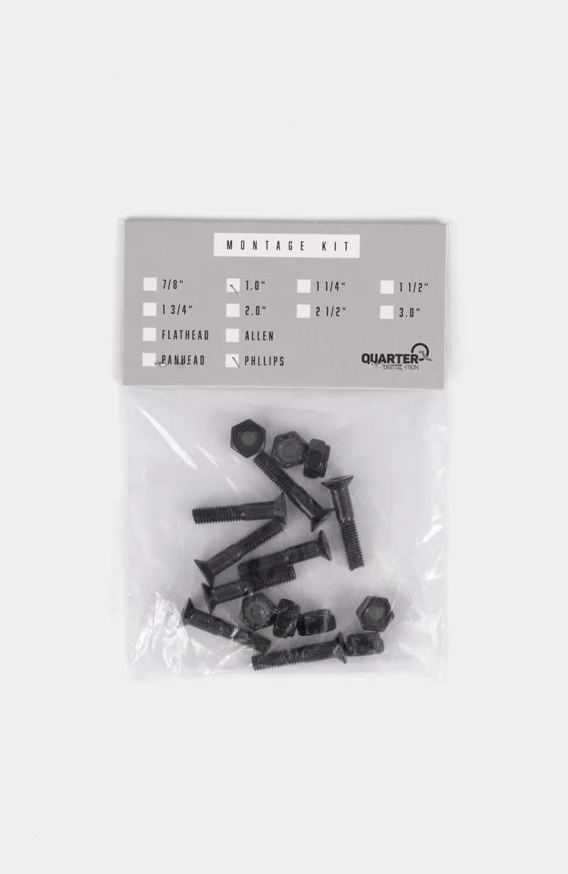 1" Montageset - Kreuz, all black