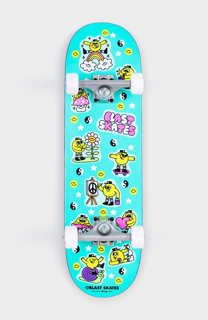 Gr8 times - NEON GREEN, mini POPS Kinder Skateboard Complete