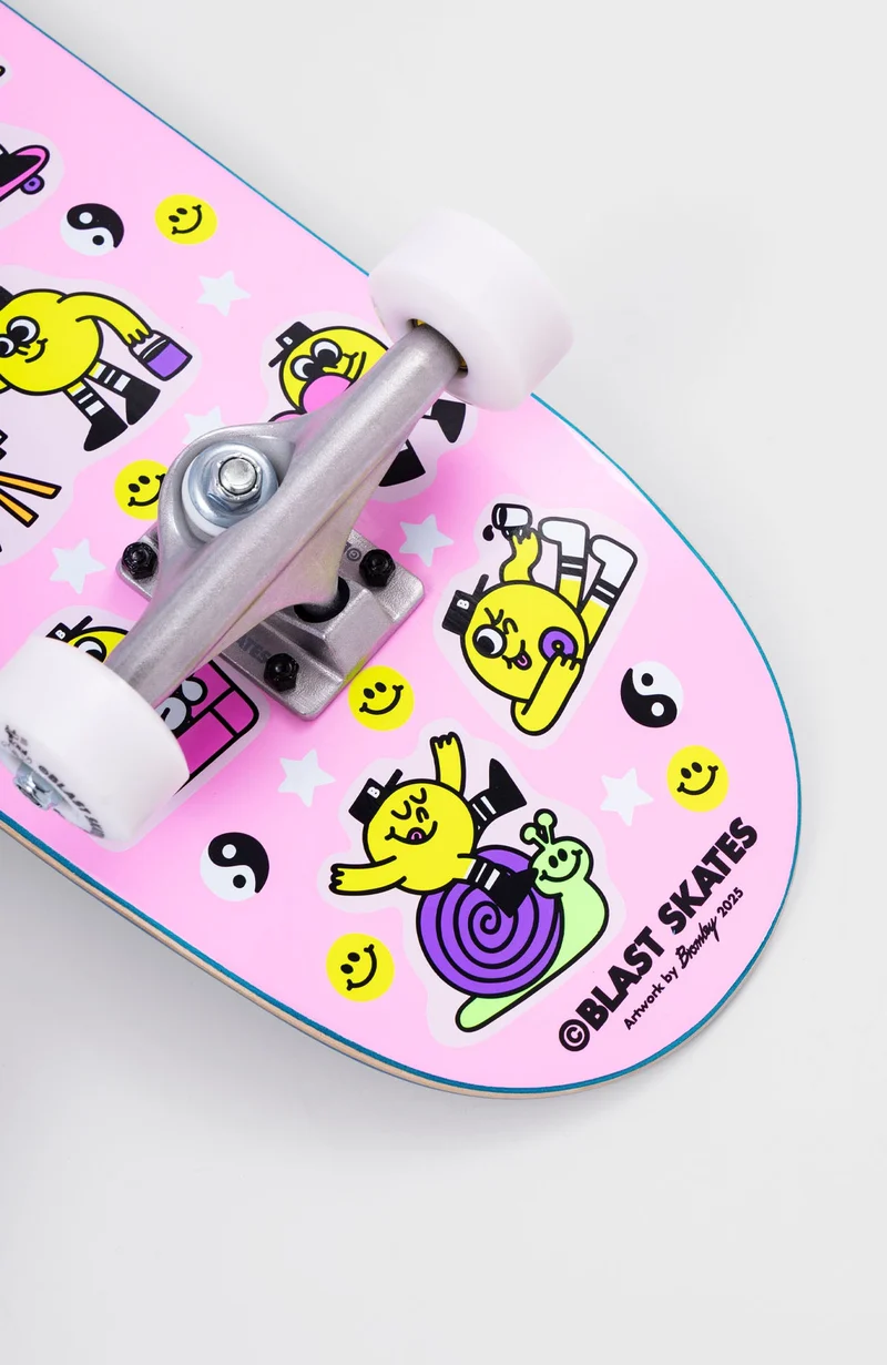 Gr8 times - NEON PINK, mini POPS Kinder Skateboard Complete