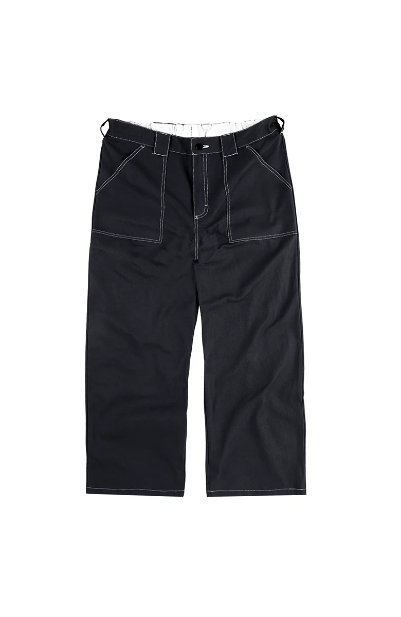 Painter Pants - Black Canvas w. White Seams
