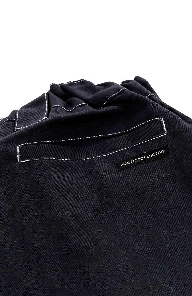 Painter Pants - Black Canvas w. White Seams