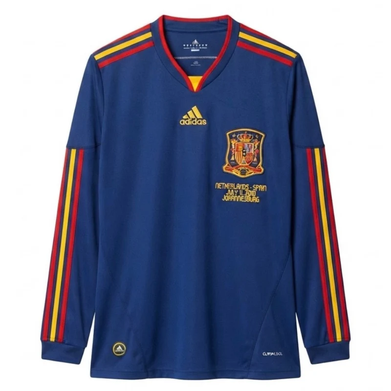 Spanien Langarm Auswärtstrikot 2010 Herren Fan-Version (Retro)