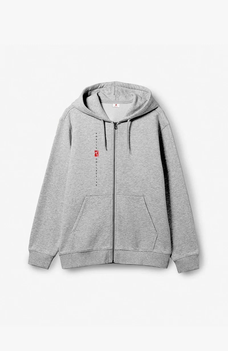 Zip Hoodie - Heather Grey