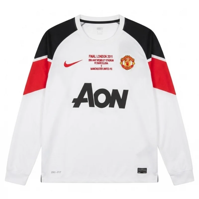 Manchester United Langarm Auswärtstrikot 2010/11 Herren Fan-Version (Retro)
