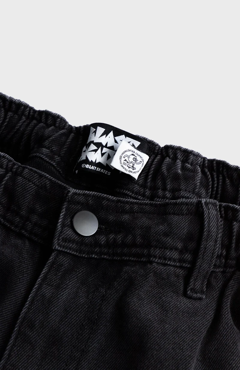 YIN YANG PANTS - Black washed Denim