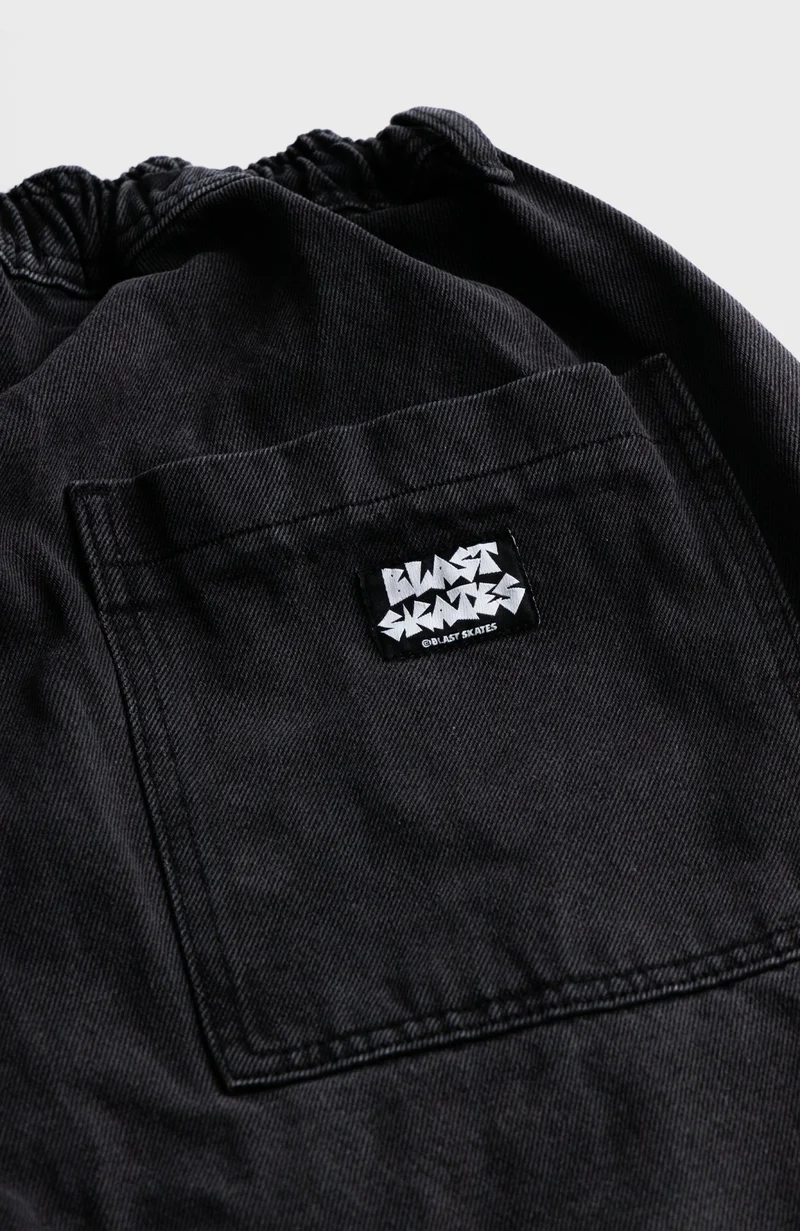 YIN YANG PANTS - Black washed Denim