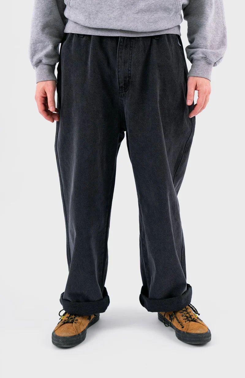YIN YANG PANTS - Black washed Denim