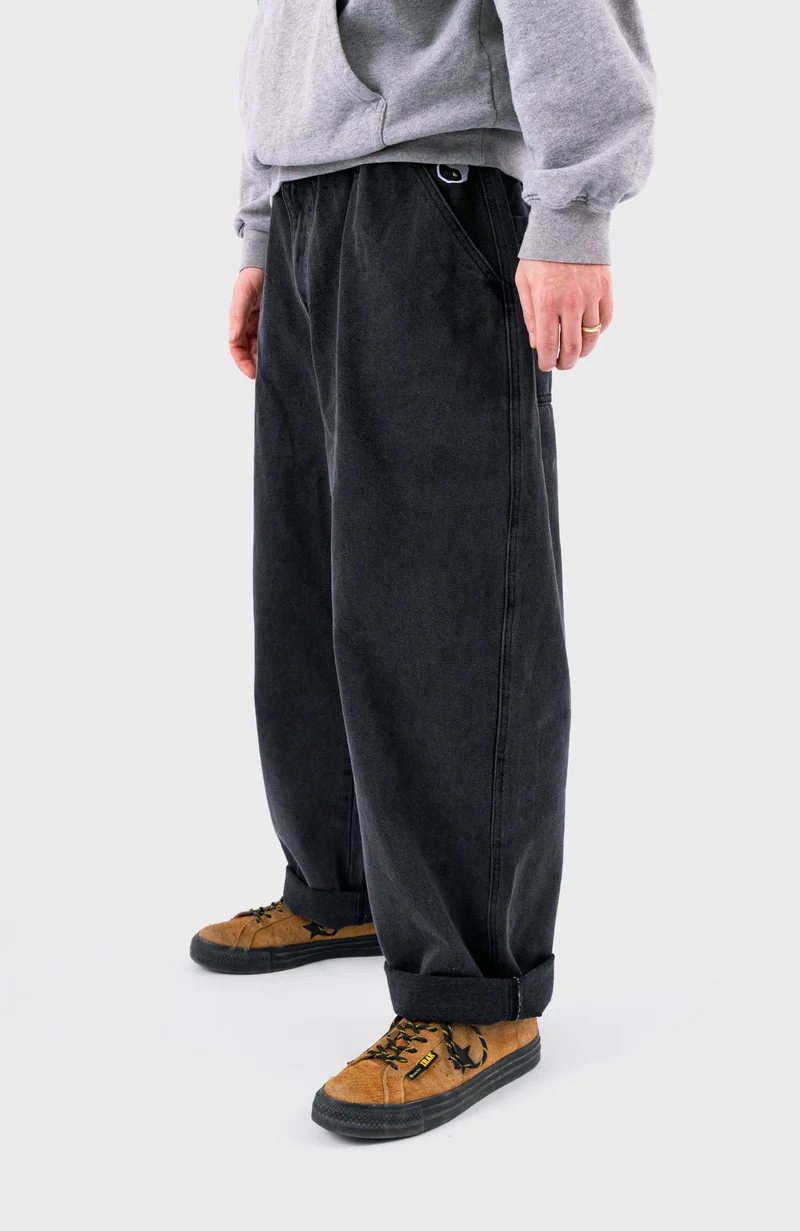 YIN YANG PANTS - Black washed Denim