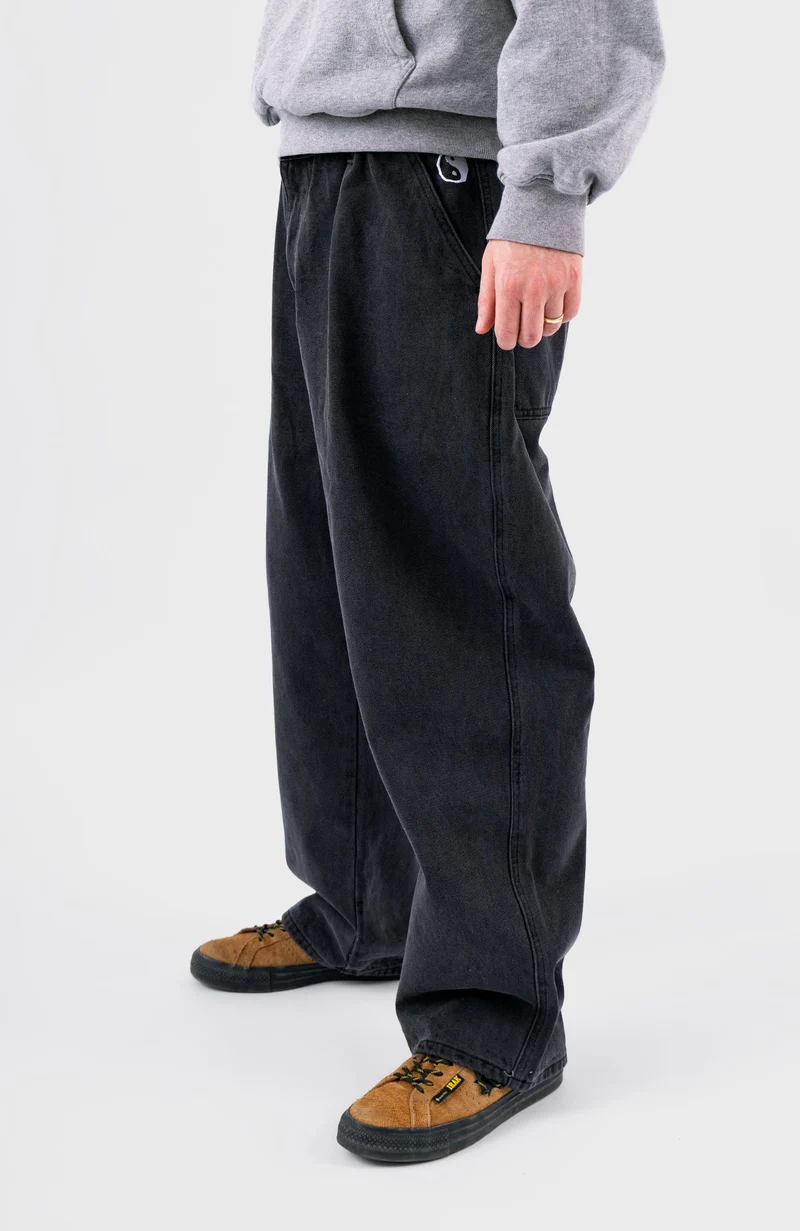 YIN YANG PANTS - Black washed Denim