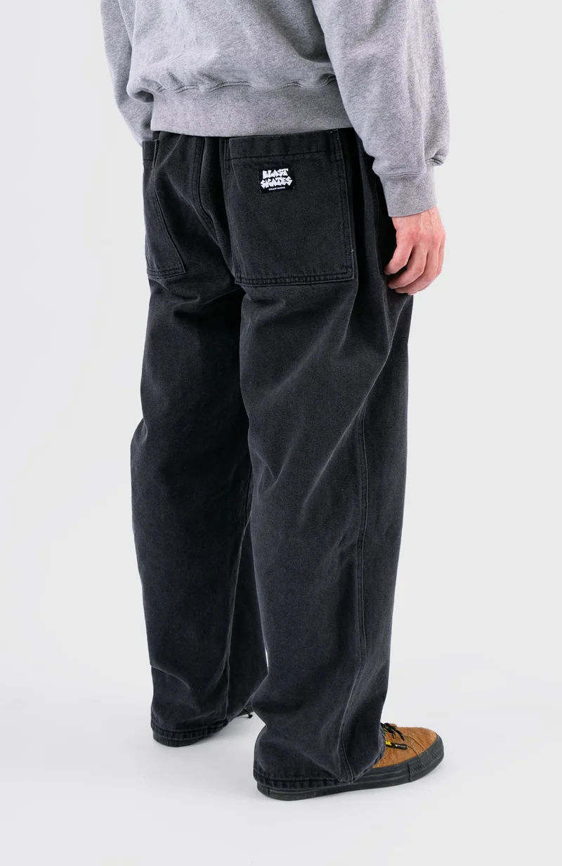 YIN YANG PANTS - Black washed Denim