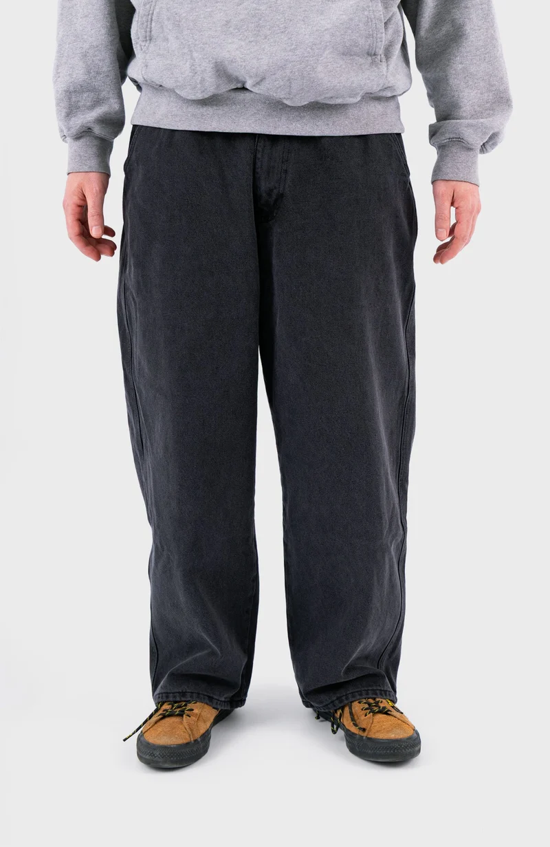 YIN YANG PANTS - Black washed Denim