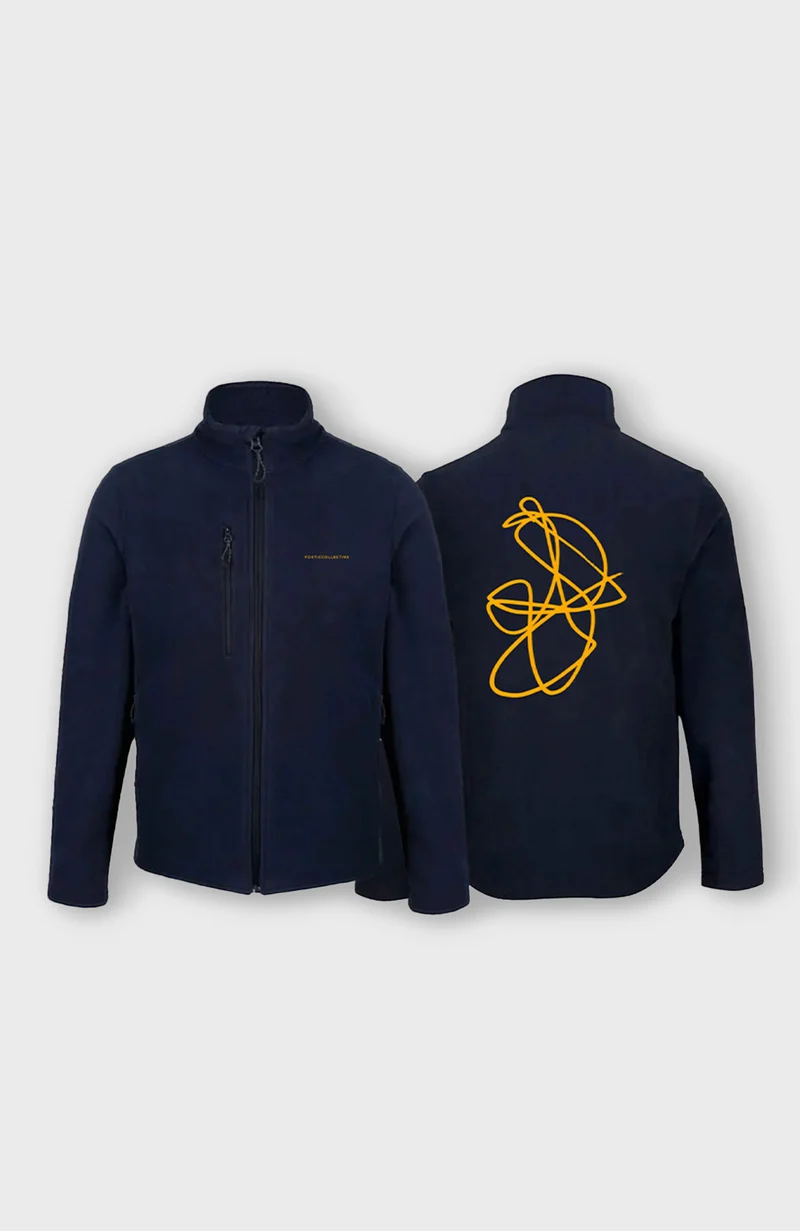 Fleece Doodle - Navy / Yellow