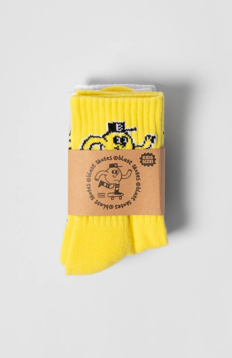 KIDS SOCKS PACK 2 pairs of LOGO sock - WHITE, YELLOW
