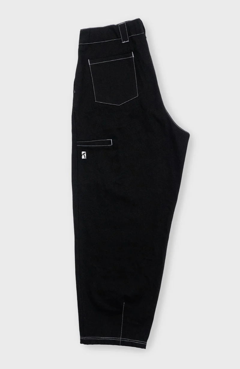 Balloon Pant - Black Denim w. White Seems