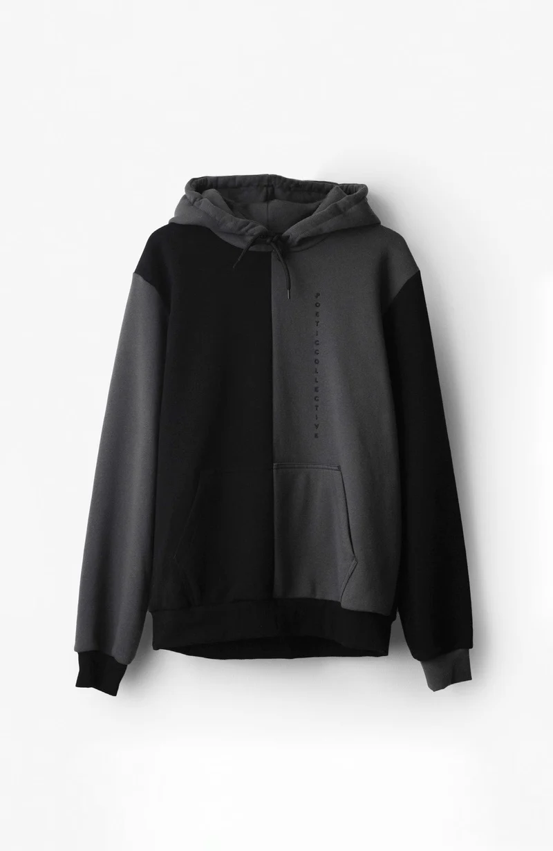 Block Color Hoodie - Grey / Black