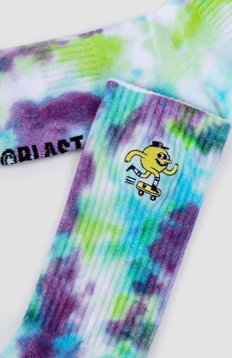 EMBROIDERED MASCOT SOCKS, Tie Dye