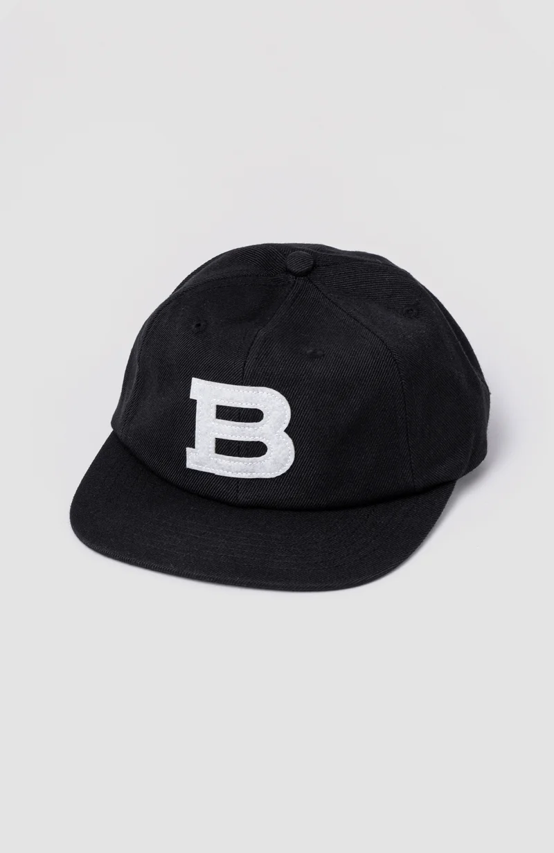 FELT B' SIX PANEL CAP - Black