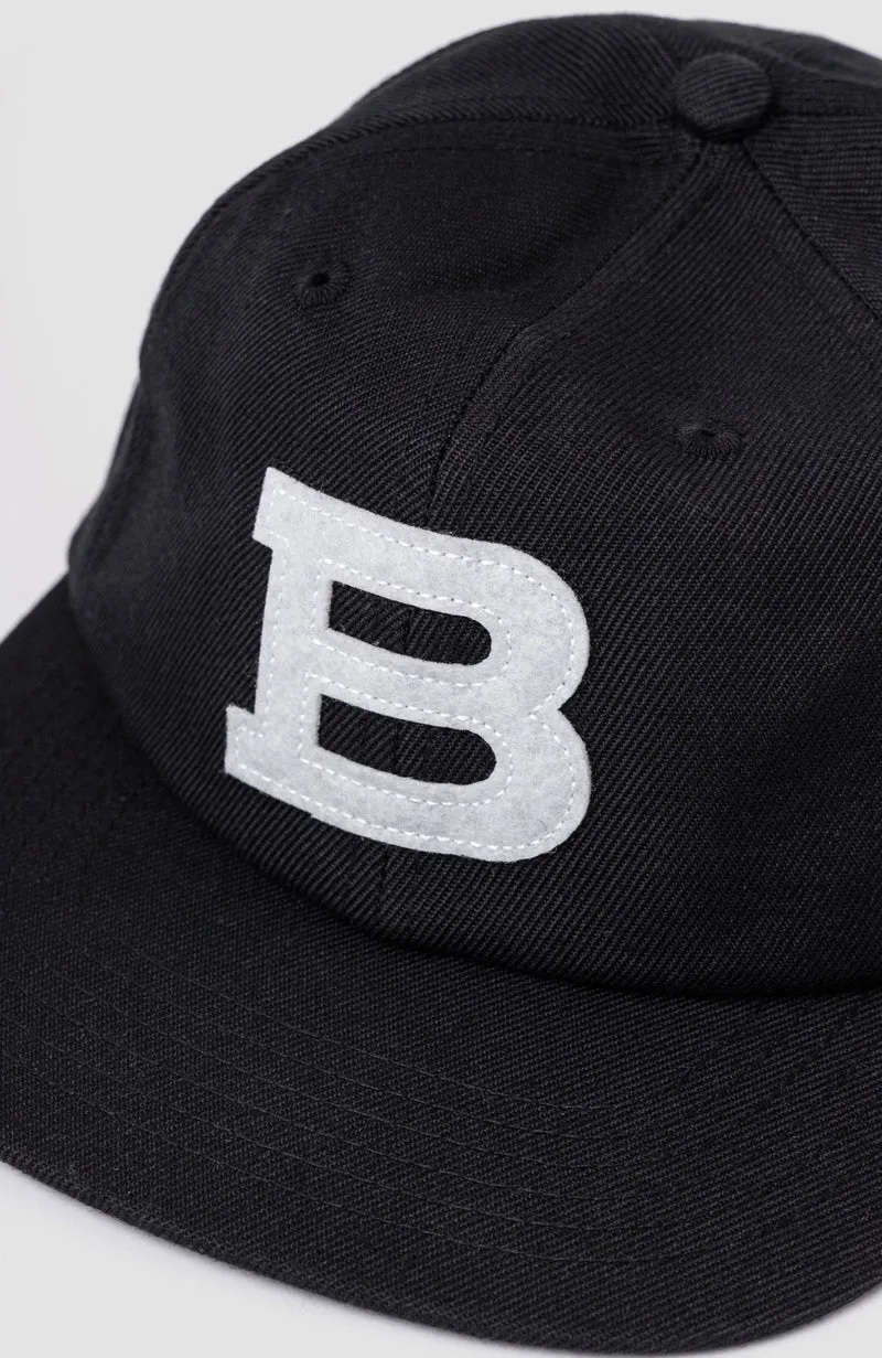 FELT B' SIX PANEL CAP - Black