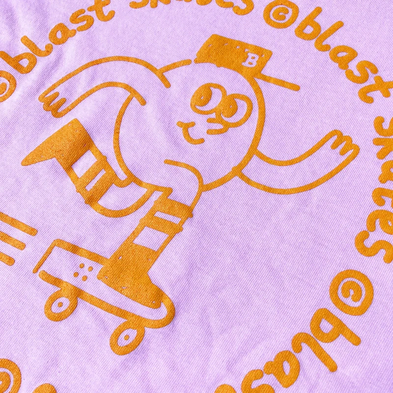 JUNIOR ROUND LOGO T-shirt PINK, kid sized - Orange print