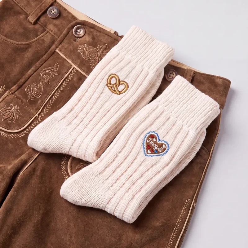 Norweger Socken | Off White "Lebkuchenherz & Brezn""-Edition"