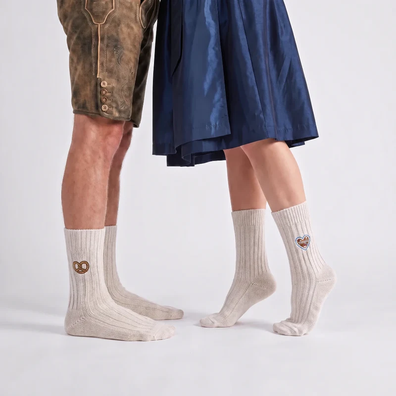 Norweger Socken | Off White "Lebkuchenherz & Brezn""-Edition"