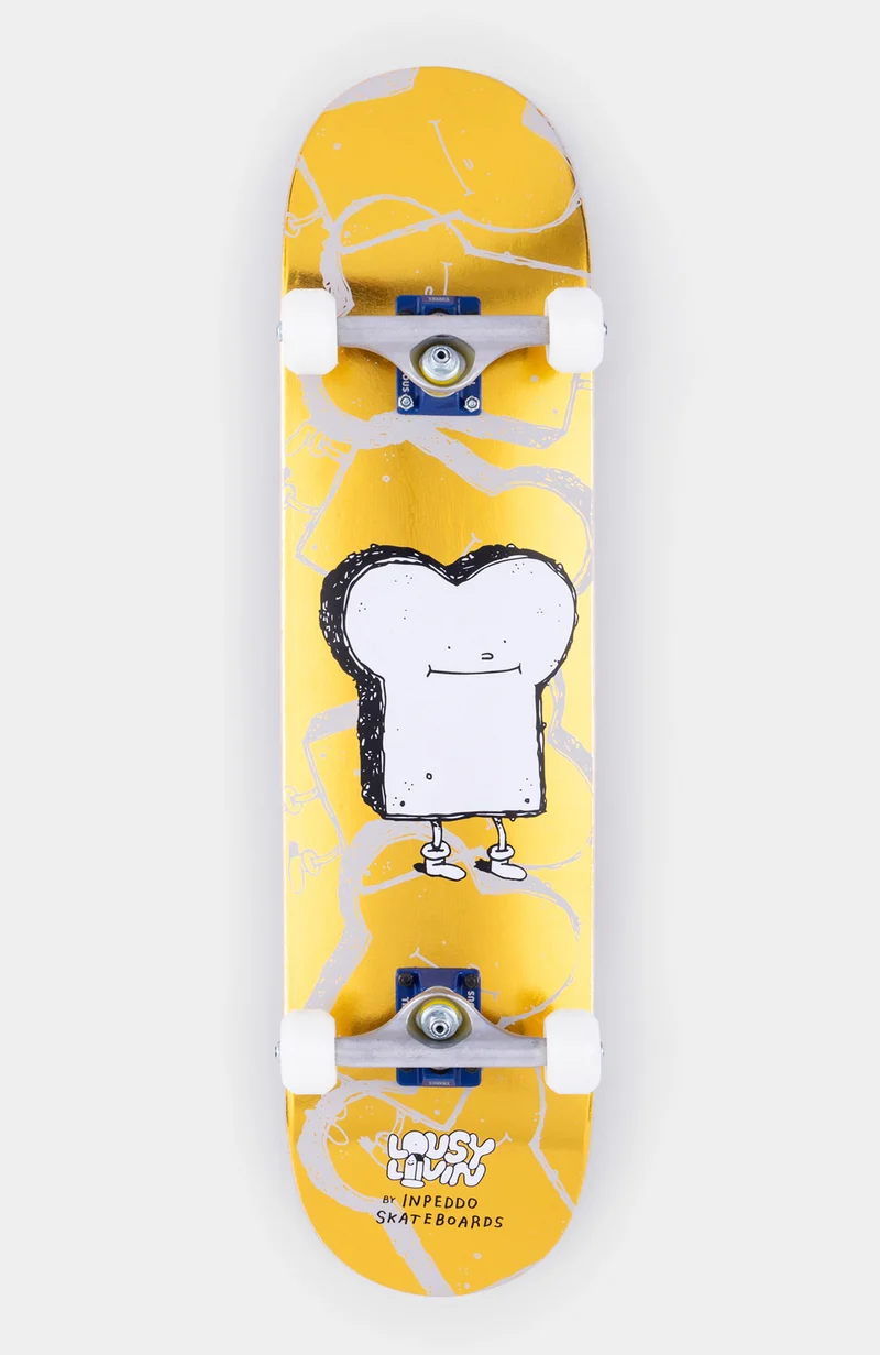Inpeddo X Lousy Livin, Golden Toast Skateboard Complete