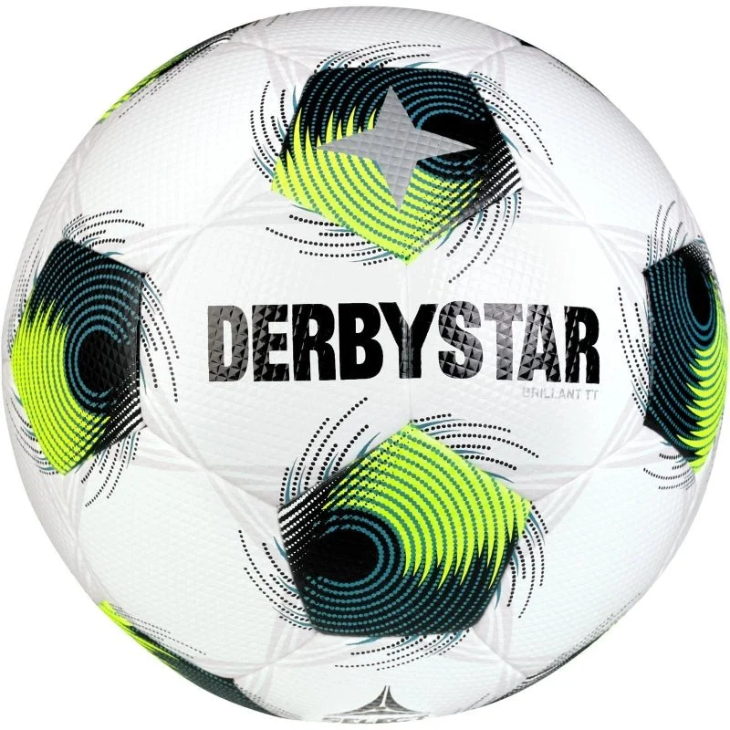 Derbystar Brillant TT Fußball Trainingsball - weiß/grün/gelb