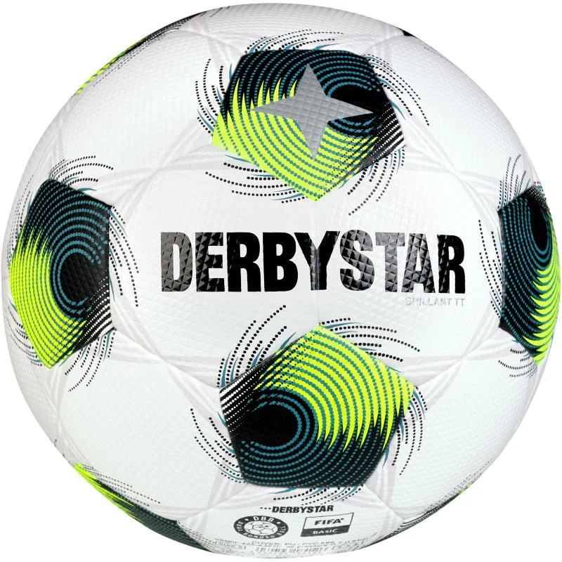 Derbystar Brillant TT Fußball Trainingsball - weiß/grün/gelb