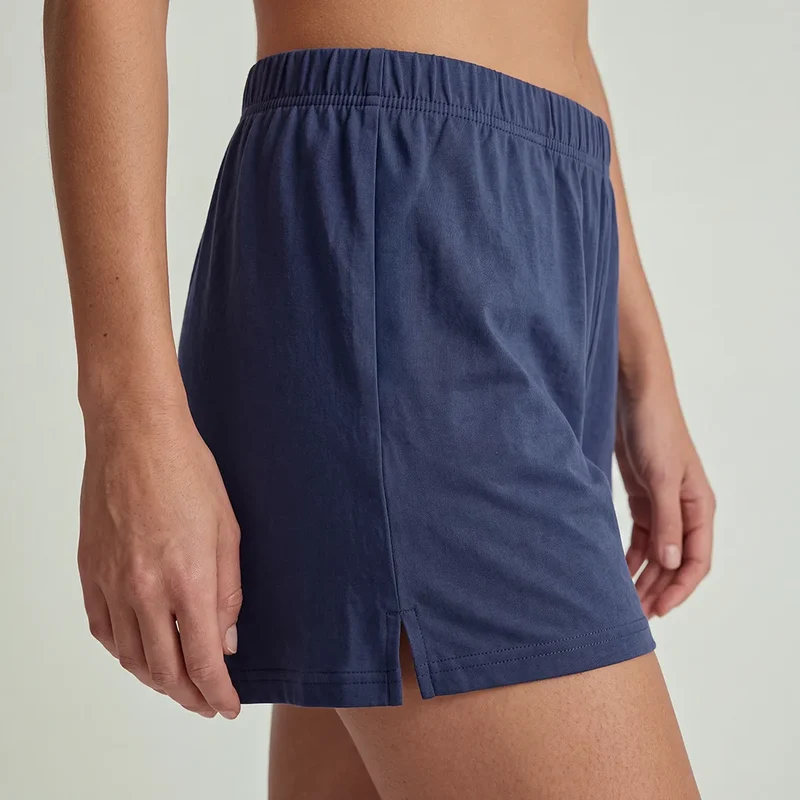 Schlafanzug Set Damen kurz | Dunkelblau