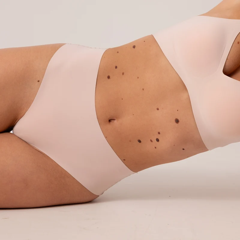 Microfiber High Waist Seamless Tanga | Beige