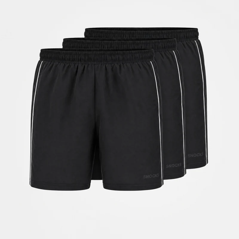 Sport Shorts Herren mit Kontraststreifen | Schwarz