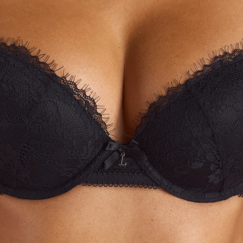 Spitzen-T-Shirt-BH - Schwarz