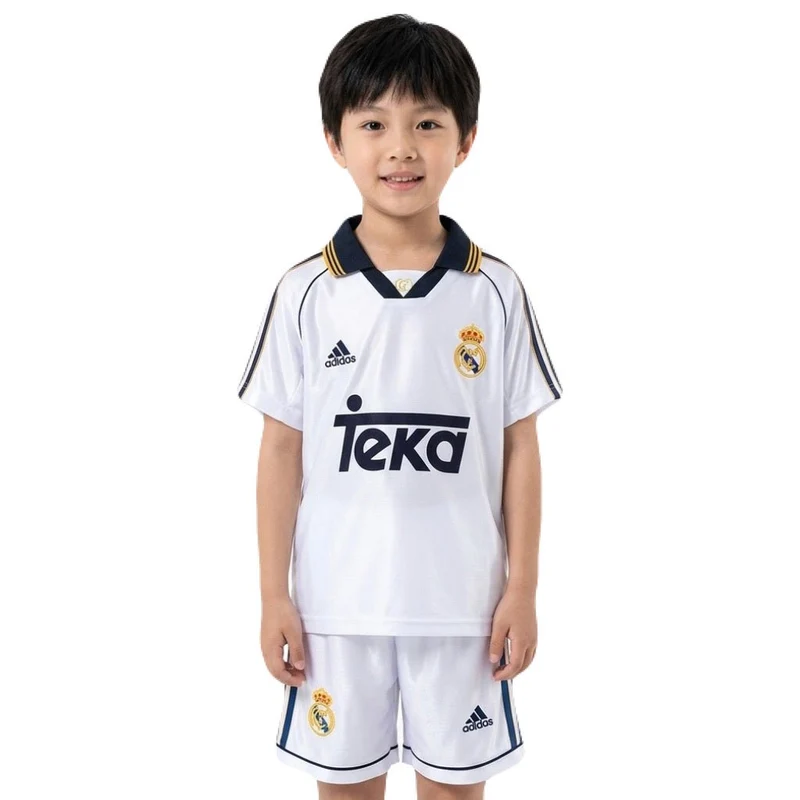 Real Madrid Kinder-Set Heimtrikot 1998/00 Trikot und Shorts (Retro)