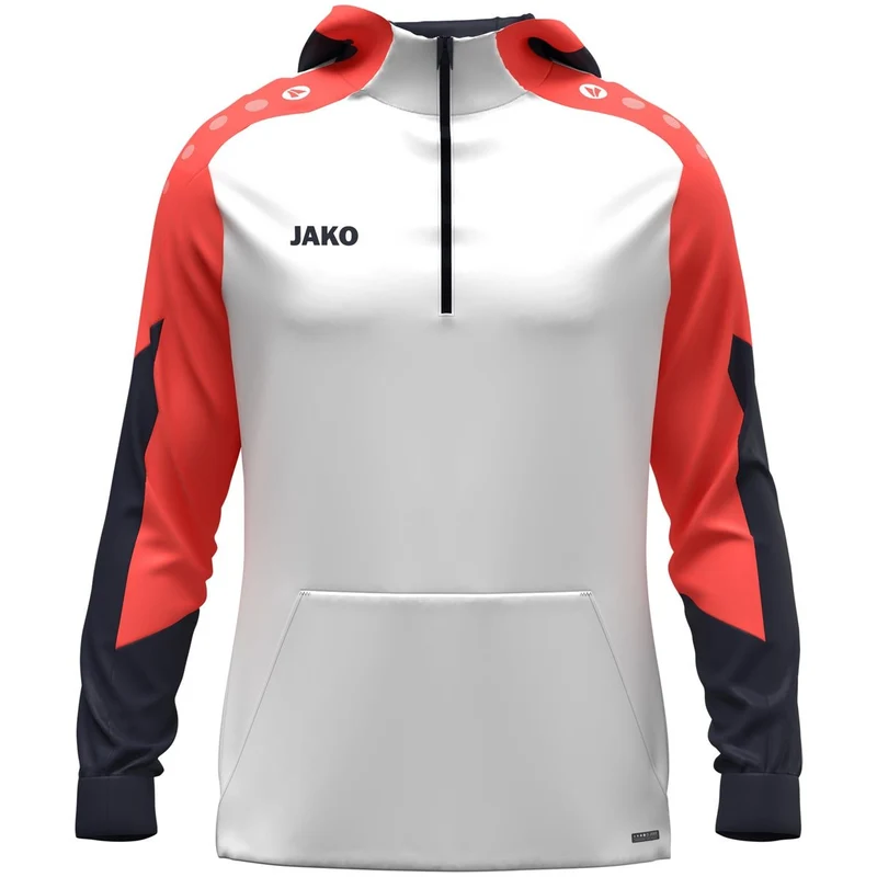 JAKO Zip Hoodie Dynamic - weiß/coral/marine
