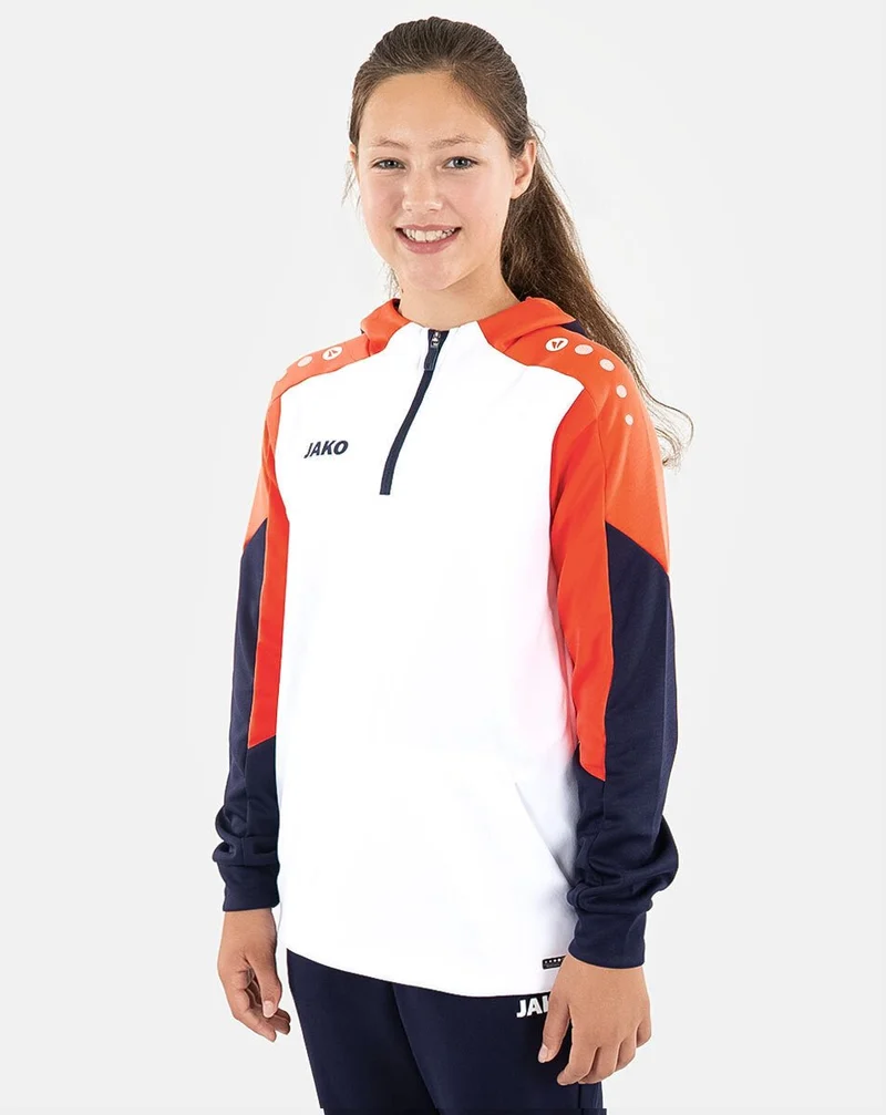 JAKO Zip Hoodie Dynamic - weiß/coral/marine