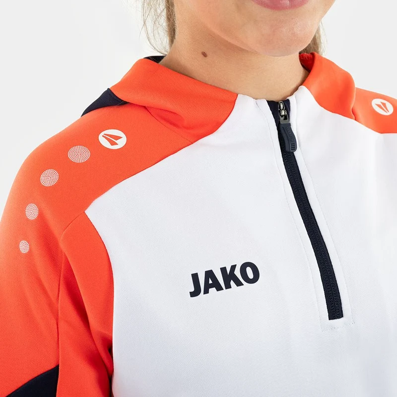 JAKO Zip Hoodie Dynamic - weiß/coral/marine