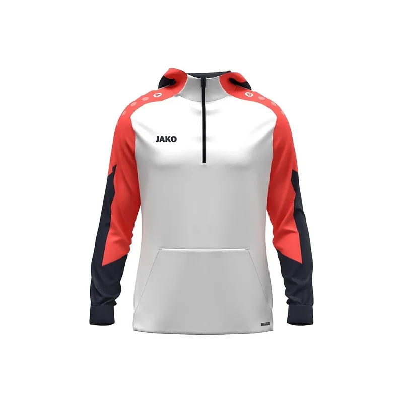 JAKO Zip Hoodie Dynamic - weiß/coral/marine