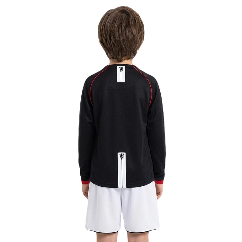 Manchester United Kinder-Set Auswärtstrikot Langarm 2007/08 Trikot und Shorts (Retro)