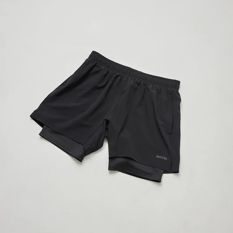 2 in 1 Shorts Herren | Schwarz
