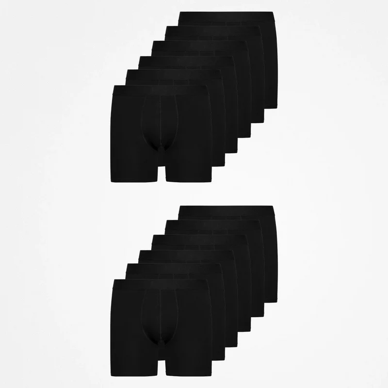 Lange Boxershorts ohne Logo | Schwarz