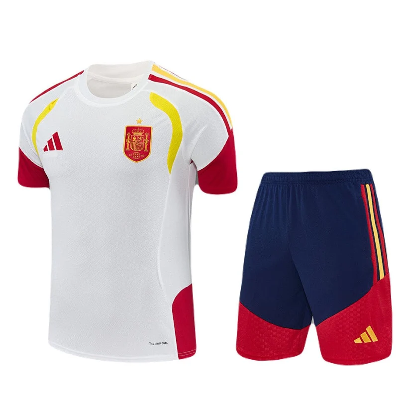 Kinder-Set Spanien Training 26/27 Trikot Weiß Und Shorts