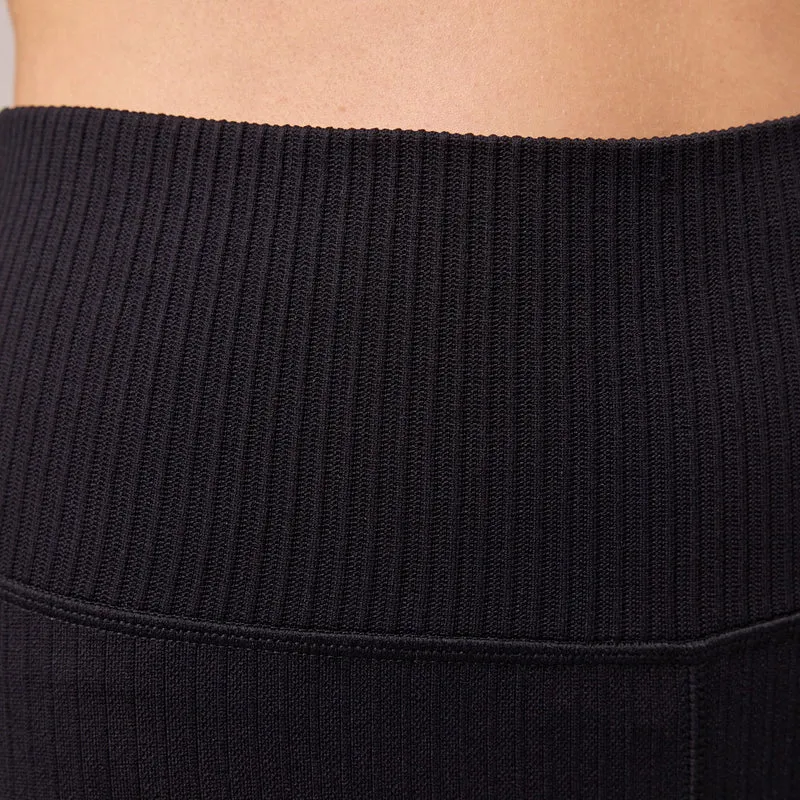 Gerippte Leggings | Schwarz