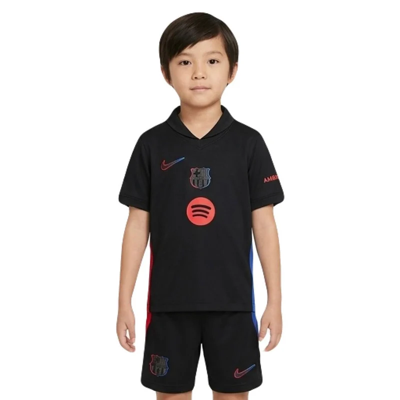 Kinder-Set Barcelona Auswärtstrikot 24/25 Schwarz