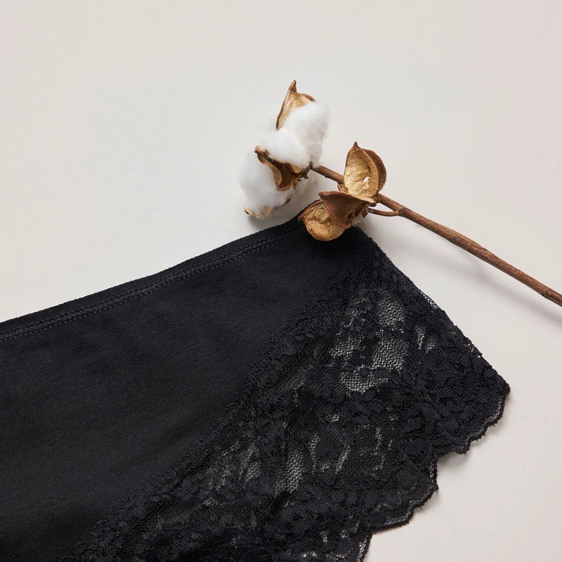 Hipster Panties mit Spitze | Mix (Weiß/Hellgrau/Schwarz)