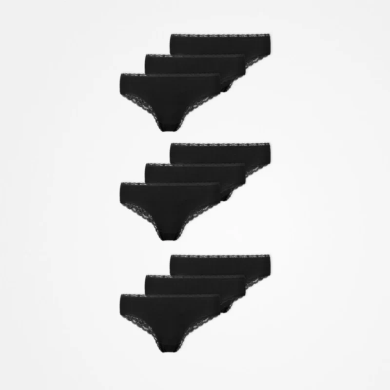 Brazilian Slips mit Spitze | Schwarz