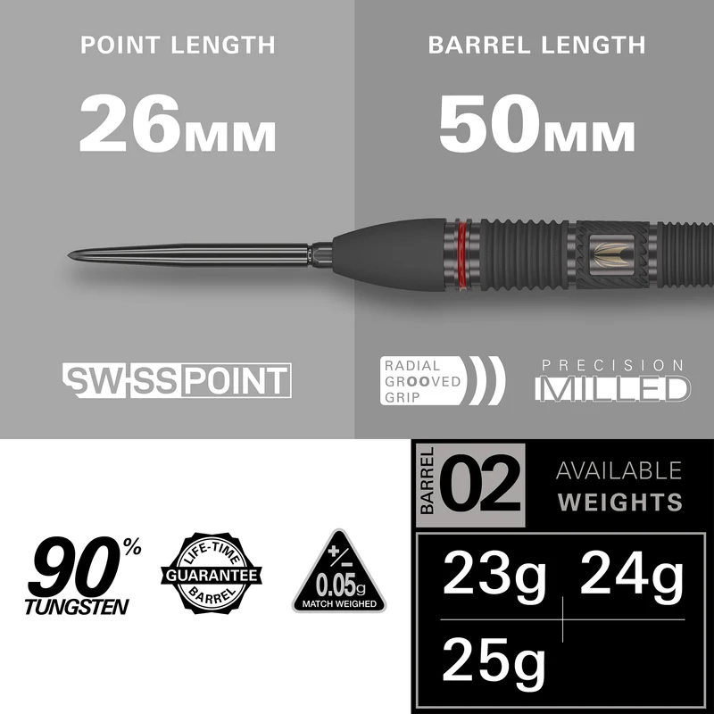 Scope 02 90% Tungsten - Swiss Point Steel Tip Darts