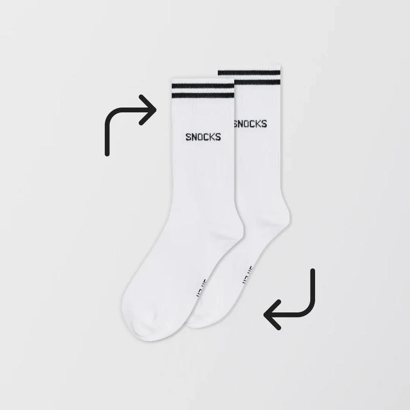 Hohe Sportsocken mit Streifen | Schwarz