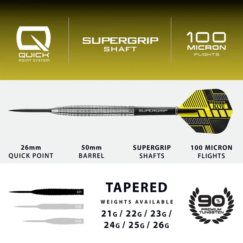 NX90 Tapered 90% Tungsten - Quick Point Darts