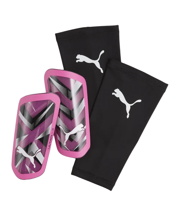 Puma ULTRA Flex Sleeve Fußball Schienbeinschoner Unisex pink schwarz